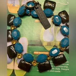 NWT J. Crew Blue and Brown Gem Necklace